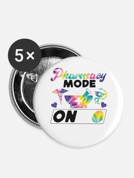 Pharmacy Tech Technician - Buttons groß 56 mm (5er Pack) - Weiß