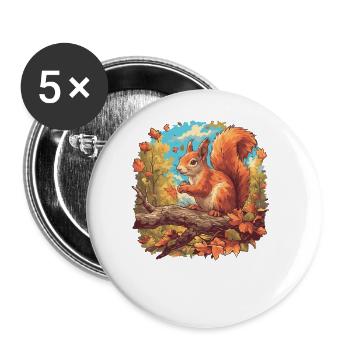Squirrel - Buttons large 2.2''/56 mm (5-pack) - white - Front