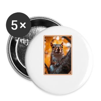 Squirrel - Buttons large 2.2''/56 mm (5-pack) - white - Front