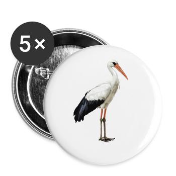 Cigognes Cigognes - Lot de 5 grands badges (56 mm) - blanc - Devant