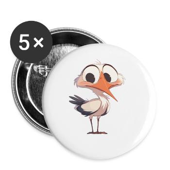 Cigognes Cigognes - Lot de 5 grands badges (56 mm) - blanc - Devant