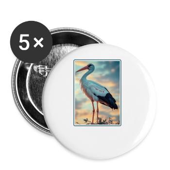 Cigognes Cigognes - Lot de 5 grands badges (56 mm) - blanc - Devant