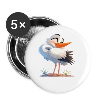 Cigognes Cigognes - Lot de 5 grands badges (56 mm) - blanc - Devant