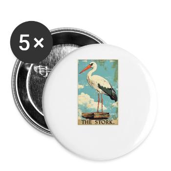 Cigognes Cigognes - Lot de 5 grands badges (56 mm) - blanc - Devant