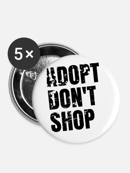Adoption - Buttons groß 56 mm (5er Pack) - Weiß