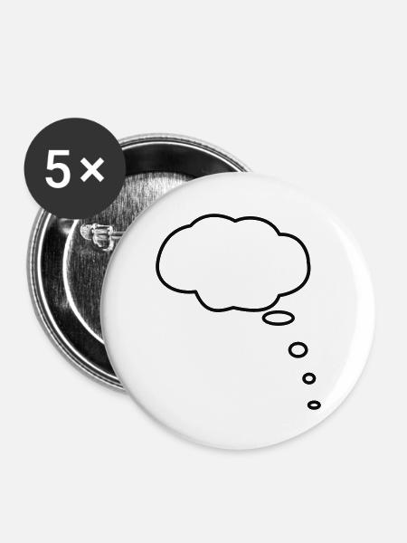 Denkblase_1farbig - Buttons groß 56 mm (5er Pack) - Weiß