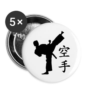 karate - Buttons groß 56 mm (5er Pack) - Weiß - Vorne