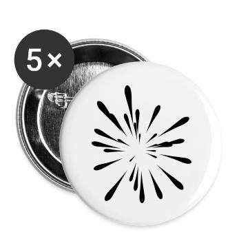 eclat tache peinture - Lot de 5 grands badges (56 mm) - blanc - Devant
