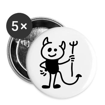 Little Devil - Ligne - Lot de 5 grands badges (56 mm) - blanc - Devant