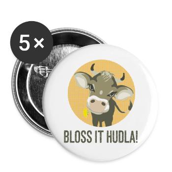 bloss it hudla! - Buttons groß 56 mm (5er Pack) - Weiß - Vorne