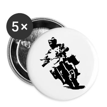 ReiseEnduroGS einfarbig - Buttons groß 56 mm (5er Pack) - Weiß - Vorne