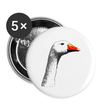 Gans - Buttons groß 56 mm (5er Pack) - Weiß - Vorne