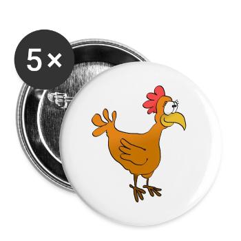 poulette - Lot de 5 grands badges (56 mm) - blanc - Devant