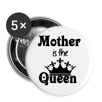 La mère est le cadeau de la reine - Lot de 5 grands badges (56 mm) - blanc - Devant