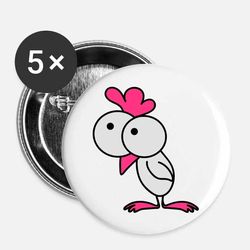 Surprised chick - Buttons large 2.2''/56 mm (5-pack) - white