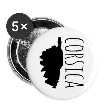 corsica - Lot de 5 grands badges (56 mm) - blanc - Devant