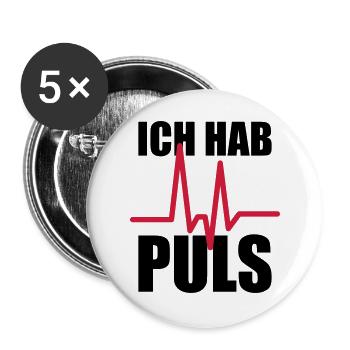 Ich hab Puls - Buttons groß 56 mm (5er Pack) - Weiß - Vorne