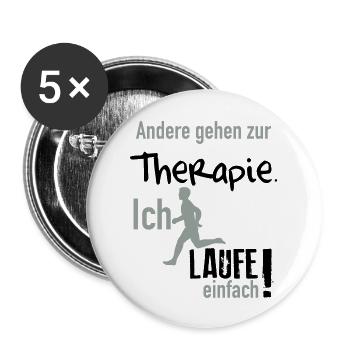 Therapie Laufen - Buttons groß 56 mm (5er Pack) - Weiß - Vorne