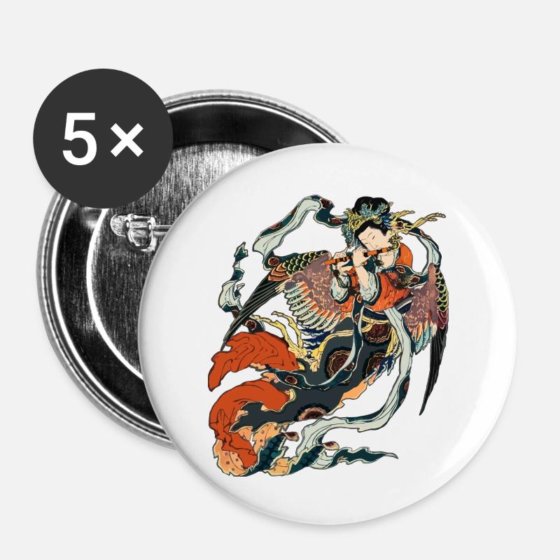 Karyōbinga - Buttons large 2.2''/56 mm (5-pack) - white
