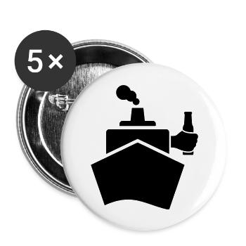 King of the boat - Lot de 5 grands badges (56 mm) - blanc - Devant