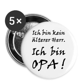 Opa - Buttons groß 56 mm (5er Pack) - Weiß - Vorne