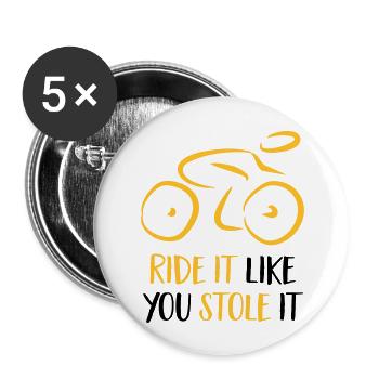 Fahrrad - Buttons large 2.2''/56 mm (5-pack) - white - Front