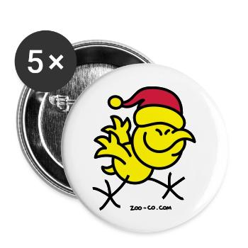 Merry Christmas Chicken - Buttons large 2.2''/56 mm (5-pack) - white - Front