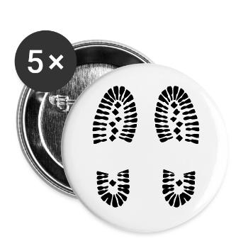 Empreintes de pas (V) - Lot de 5 grands badges (56 mm) - blanc - Devant