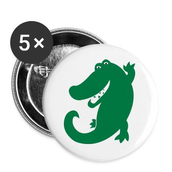 krokodil - Buttons groß 56 mm (5er Pack) - Weiß - Vorne