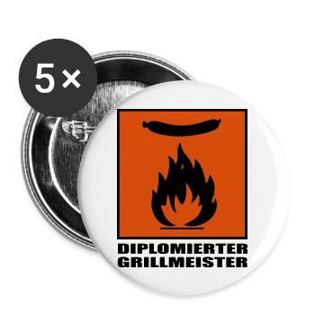 GRILLMEISTER - Buttons groß 56 mm (5er Pack) - Weiß - Vorne