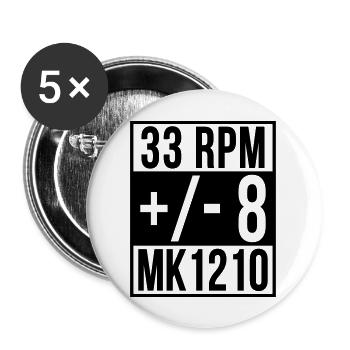 Straight outta DJ turntables Plattenspieler Vinyl - Buttons large 2.2''/56 mm (5-pack) - white - Front