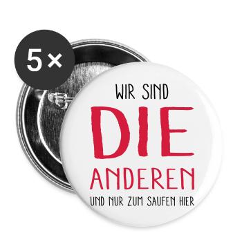 die anderen - Buttons groß 56 mm (5er Pack) - Weiß - Vorne