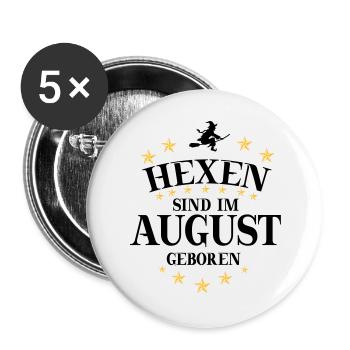 Hexen August - Buttons groß 56 mm (5er Pack) - Weiß - Vorne