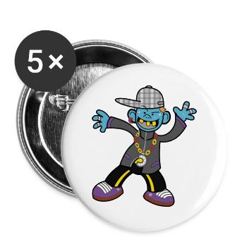 Lustiger Junge - Buttons groß 56 mm (5er Pack) - Weiß - Vorne
