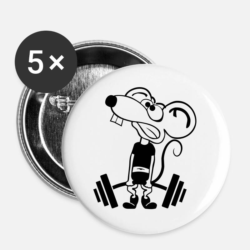 Pump Maus kontur 1c - Buttons large 2.2''/56 mm (5-pack) - white