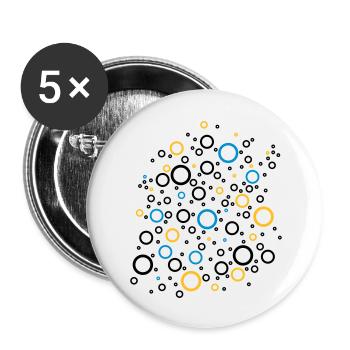Colour Bubbles - Buttons groß 56 mm (5er Pack) - Weiß - Vorne