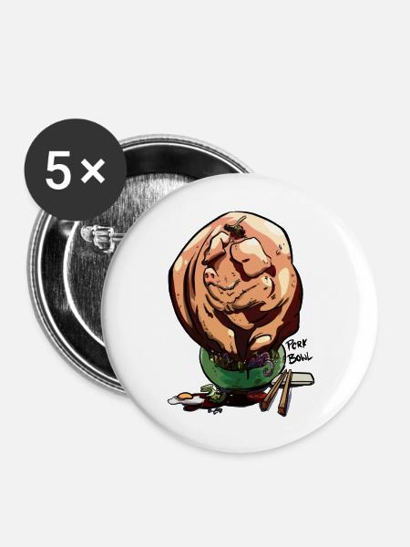 Pork Bowl - Buttons groß 56 mm (5er Pack) - Weiß