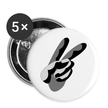 main_victoire - Lot de 5 grands badges (56 mm) - blanc - Devant
