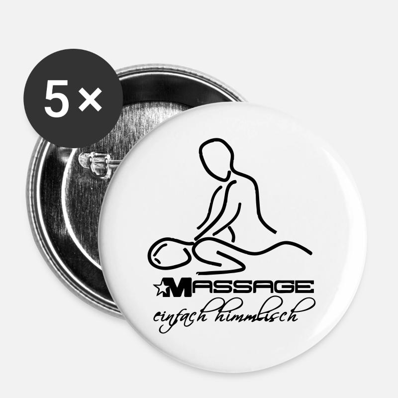Massage Masseur Physiotherapie Medizin Beruf - Buttons groß 56 mm (5er Pack) - Weiß