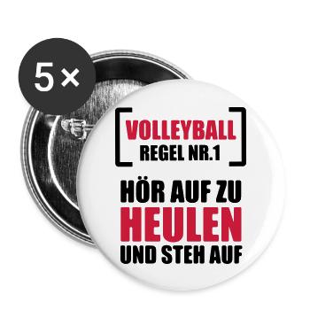 Volleyball Shirt - Beachvolleyball Shirt - Team - Buttons groß 56 mm (5er Pack) - Weiß - Vorne