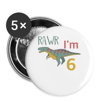 For the 6th birthday for boys Ceratosaurus - Buttons large 2.2''/56 mm (5-pack) - white - Front