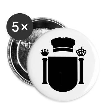 España escudo de armas coat of arms - Buttons groß 56 mm (5er Pack) - Weiß - Vorne