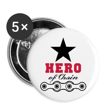 hero of chain - Buttons groß 56 mm (5er Pack) - Weiß - Vorne