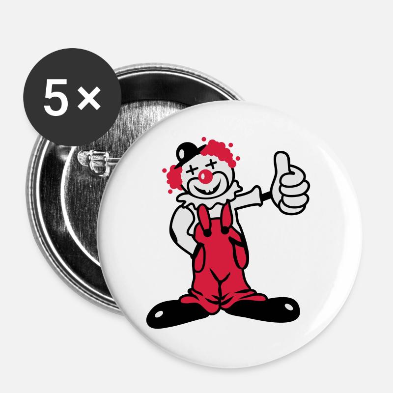 A funny clown - Buttons large 2.2''/56 mm (5-pack) - white