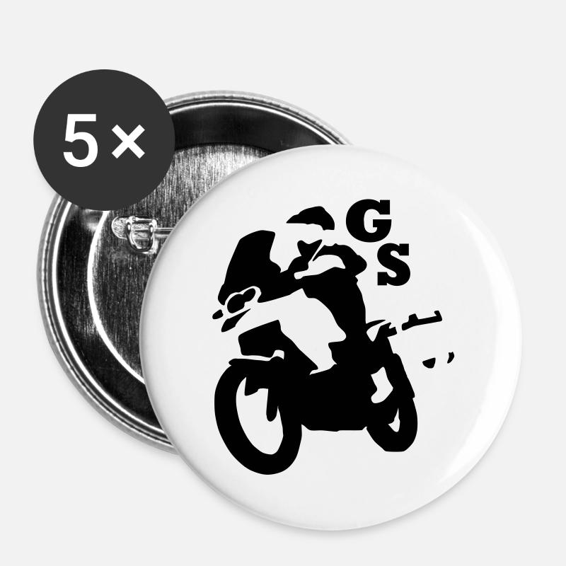 gs_einfarb - Buttons groß 56 mm (5er Pack) - Weiß