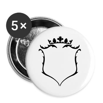 Wappen mit Krone - Buttons groß 56 mm (5er Pack) - Weiß - Vorne