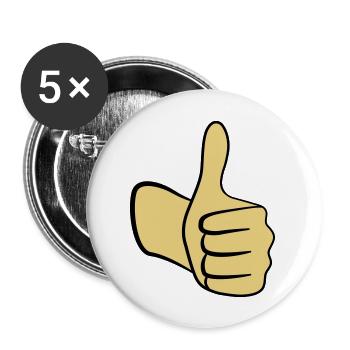 Daumen hoch! - Buttons groß 56 mm (5er Pack) - Weiß - Vorne