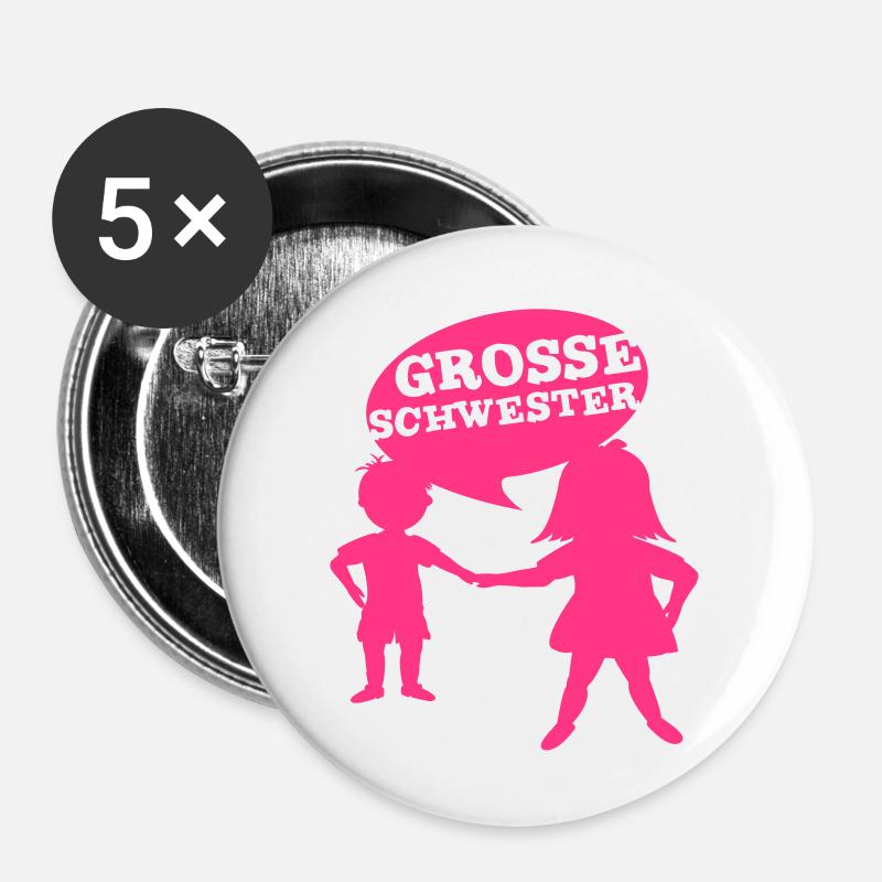 Big Sister - Buttons large 2.2''/56 mm (5-pack) - white