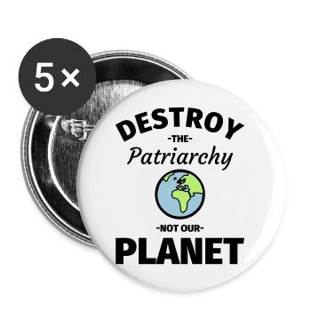 Feminismus Feministin - Buttons groß 56 mm (5er Pack) - Weiß - Vorne