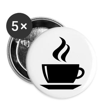coffee cup tea cafe - Lot de 5 grands badges (56 mm) - blanc - Devant